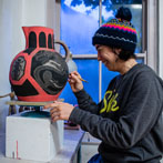 Vicky Lindo and Bill Brookes at work in their studio 2020